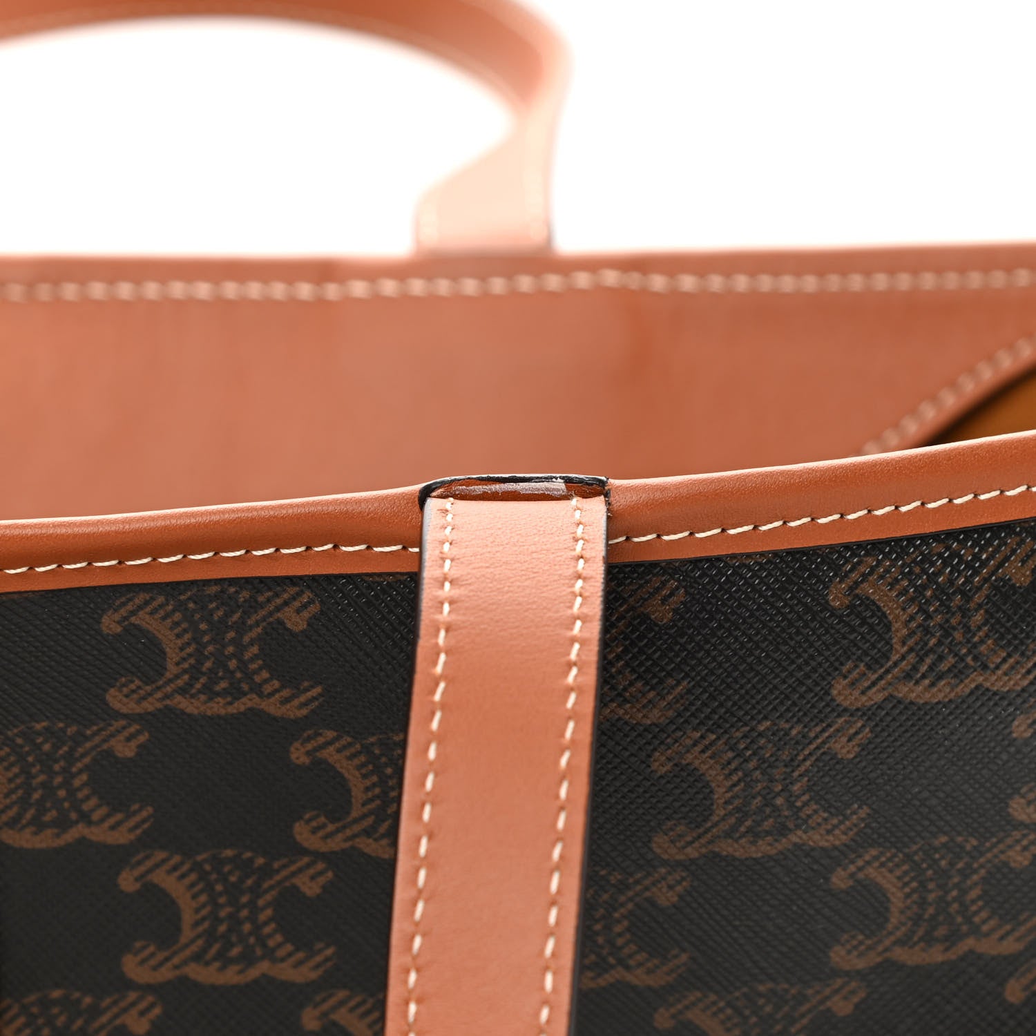 Celine Triomphe Canvas Calfskin Medium Cabas Bag Tan 15 of 15