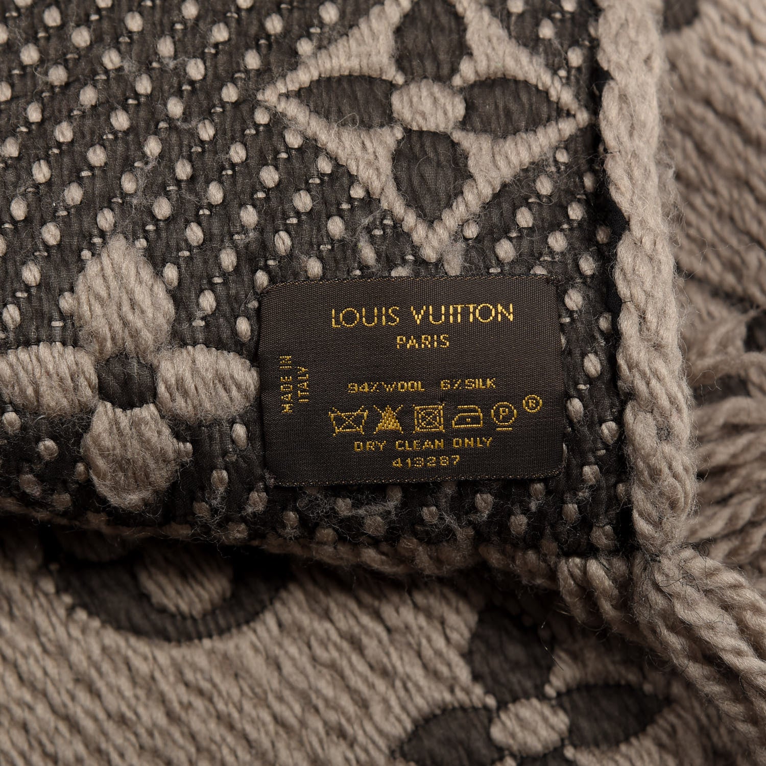 Louis Vuitton Wool Silk Logomania Scarf Verone 3 of 3