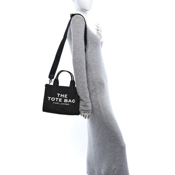 Marc Jacobs Cotton Canvas Small The Traveler Tote Bag Black 2 of 7