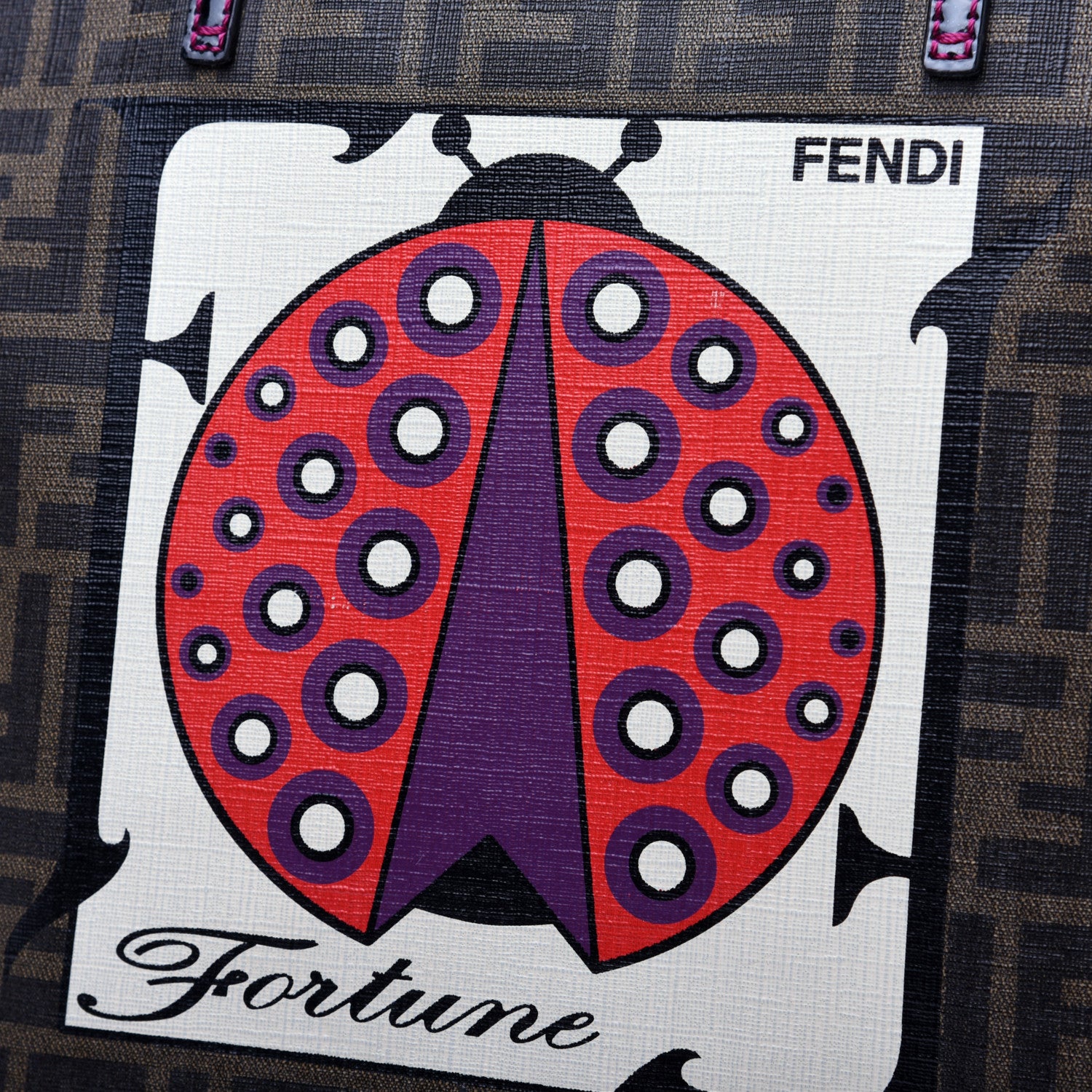 Fendi Zucca Spalmati Clover Lady Bug Roll Tote Tobacco 11 of 11