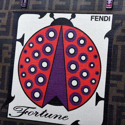 Fendi Zucca Spalmati Clover Lady Bug Roll Tote Tobacco 11 of 11