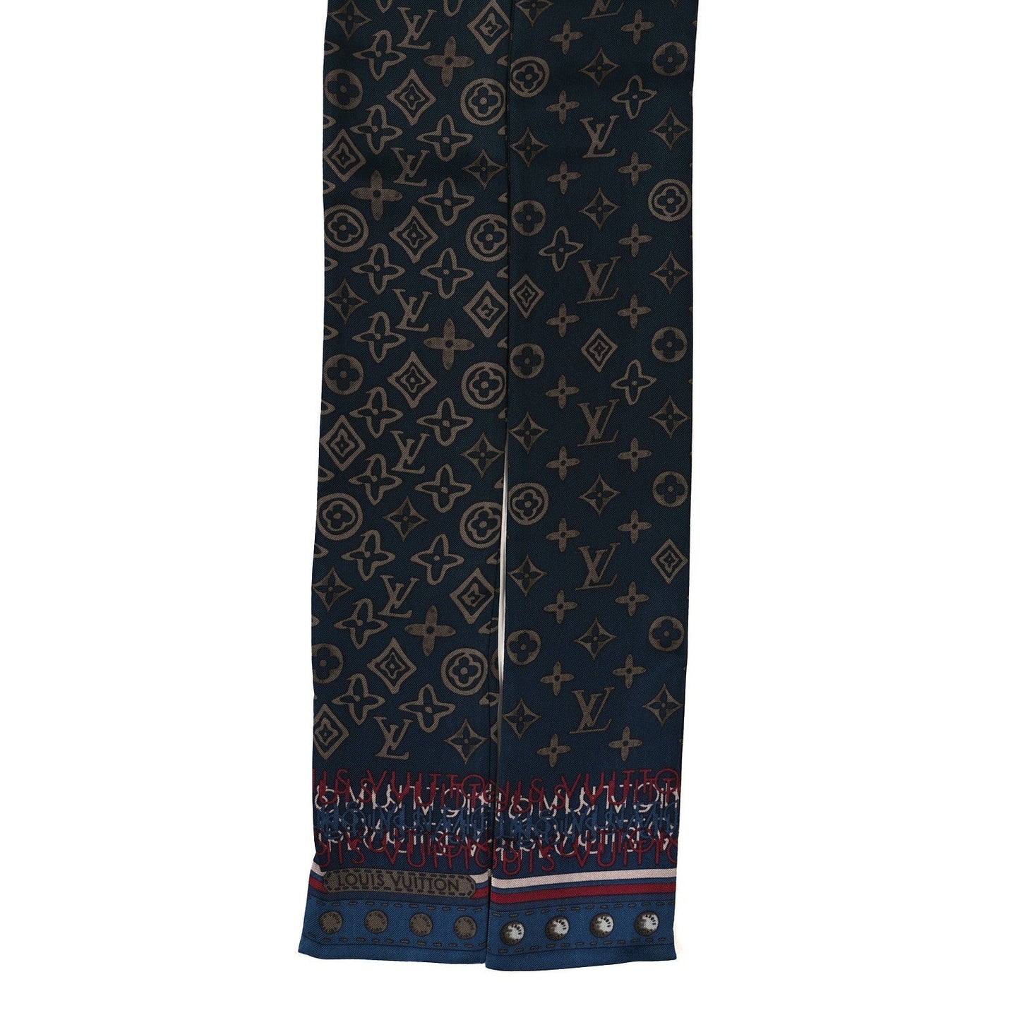 Silk Monogram Map Bandeau Petrole Blue