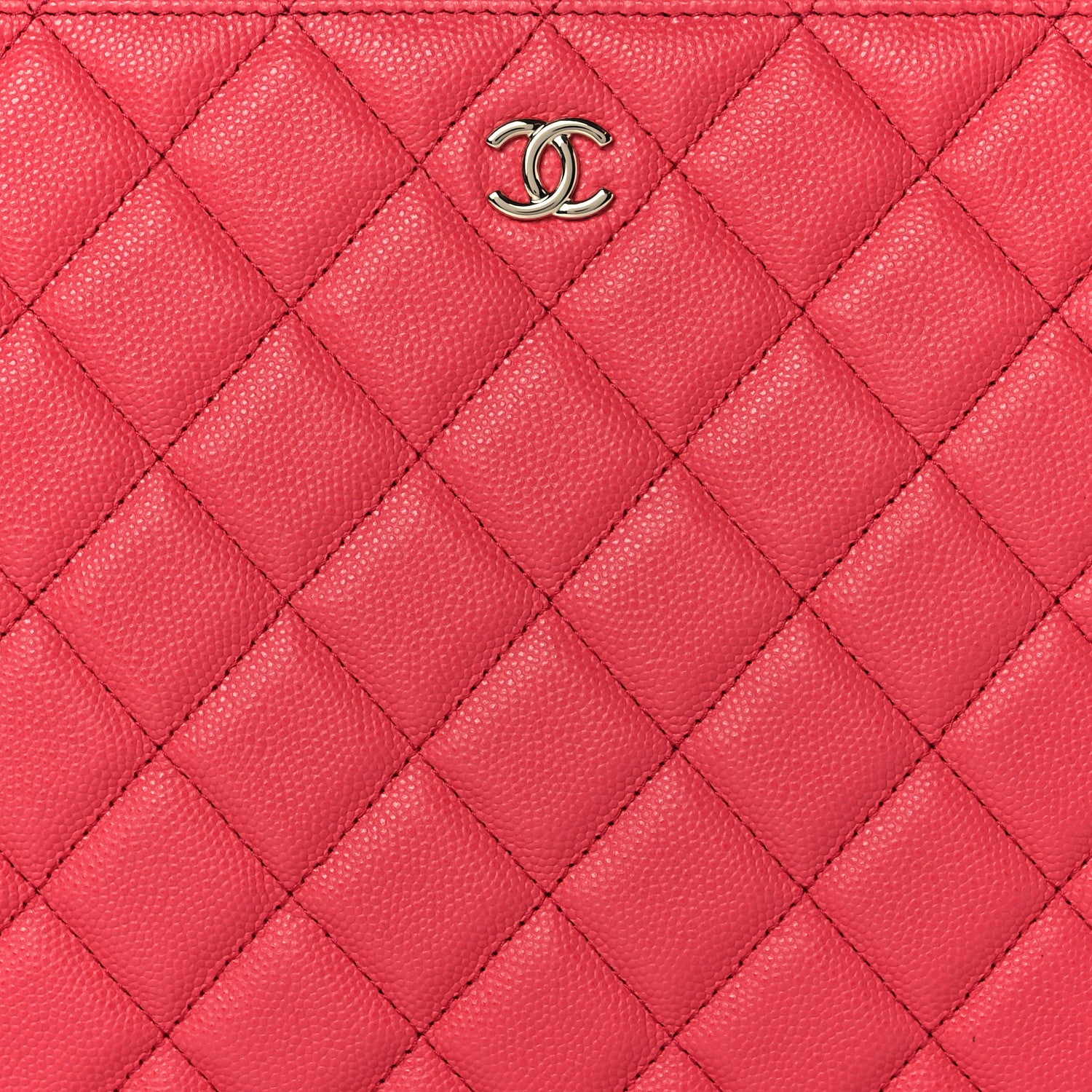 Chanel Caviar Quilted Medium Cosmetic Case Dark Pink 8 of 10