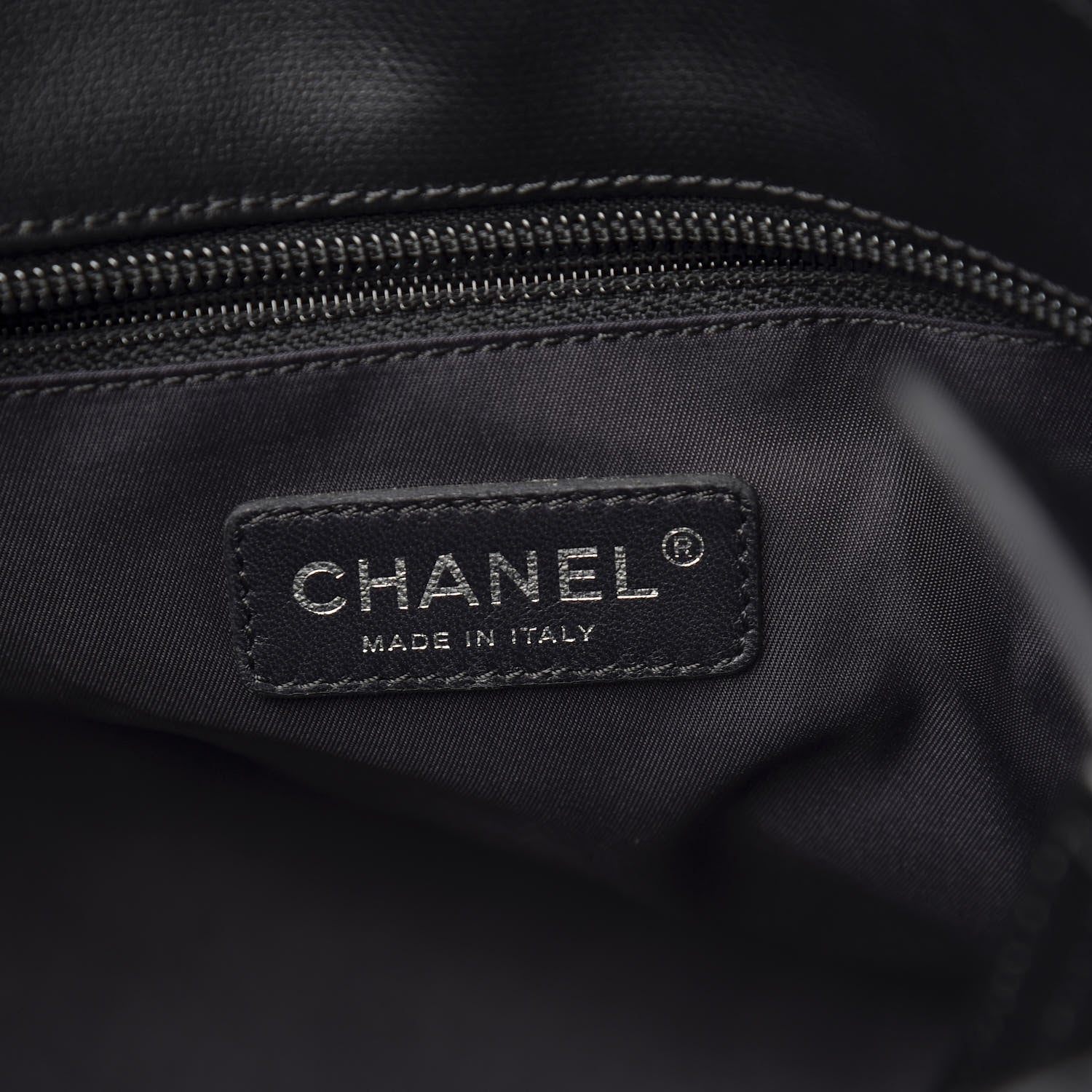 Chanel Coated Canvas Quilted Small Paris Biarritz Tote Black 5 of 9