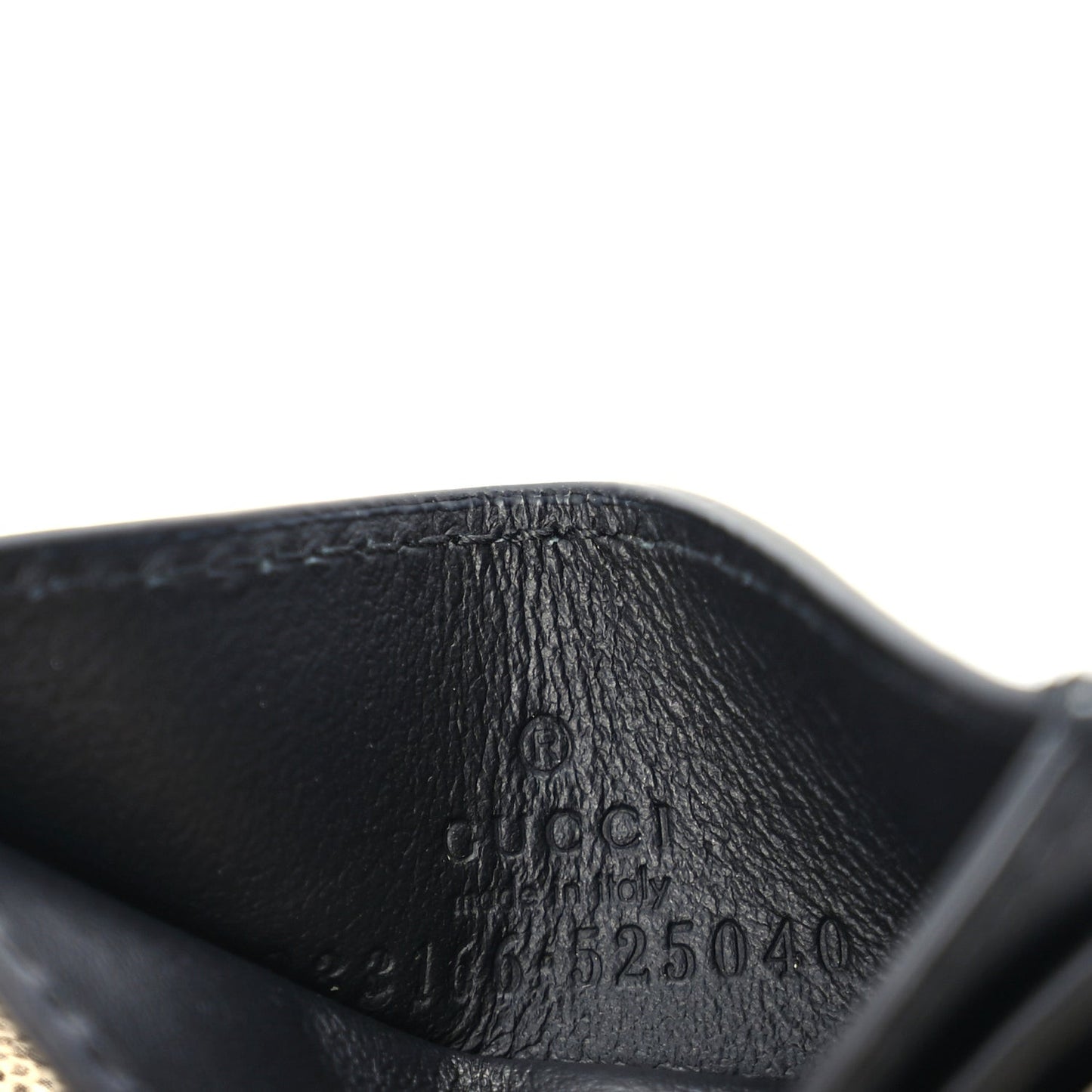 GG Supreme Monogram Calfskin Card Holder Beige Black