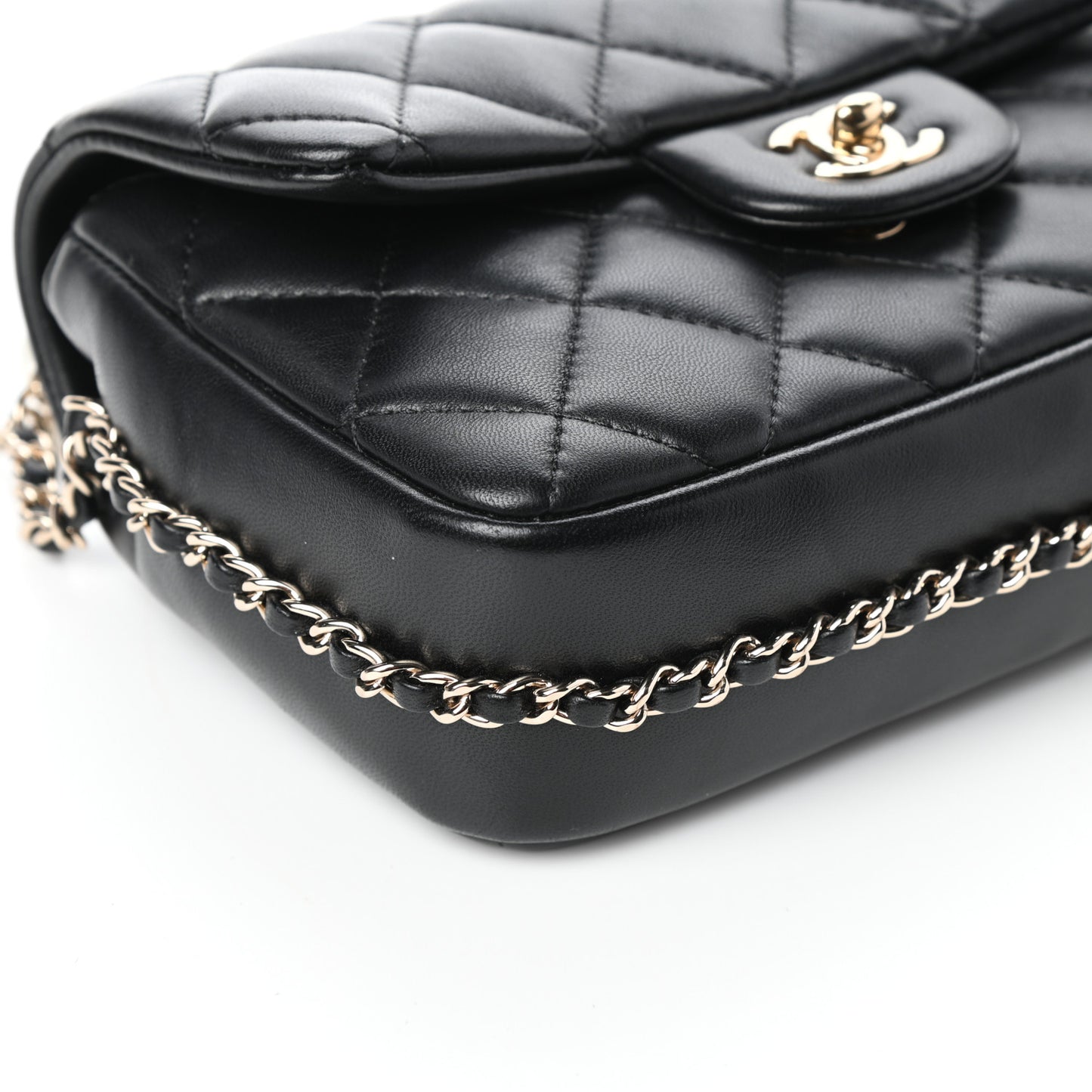 Lambskin Quilted Small My Precious Flap Black