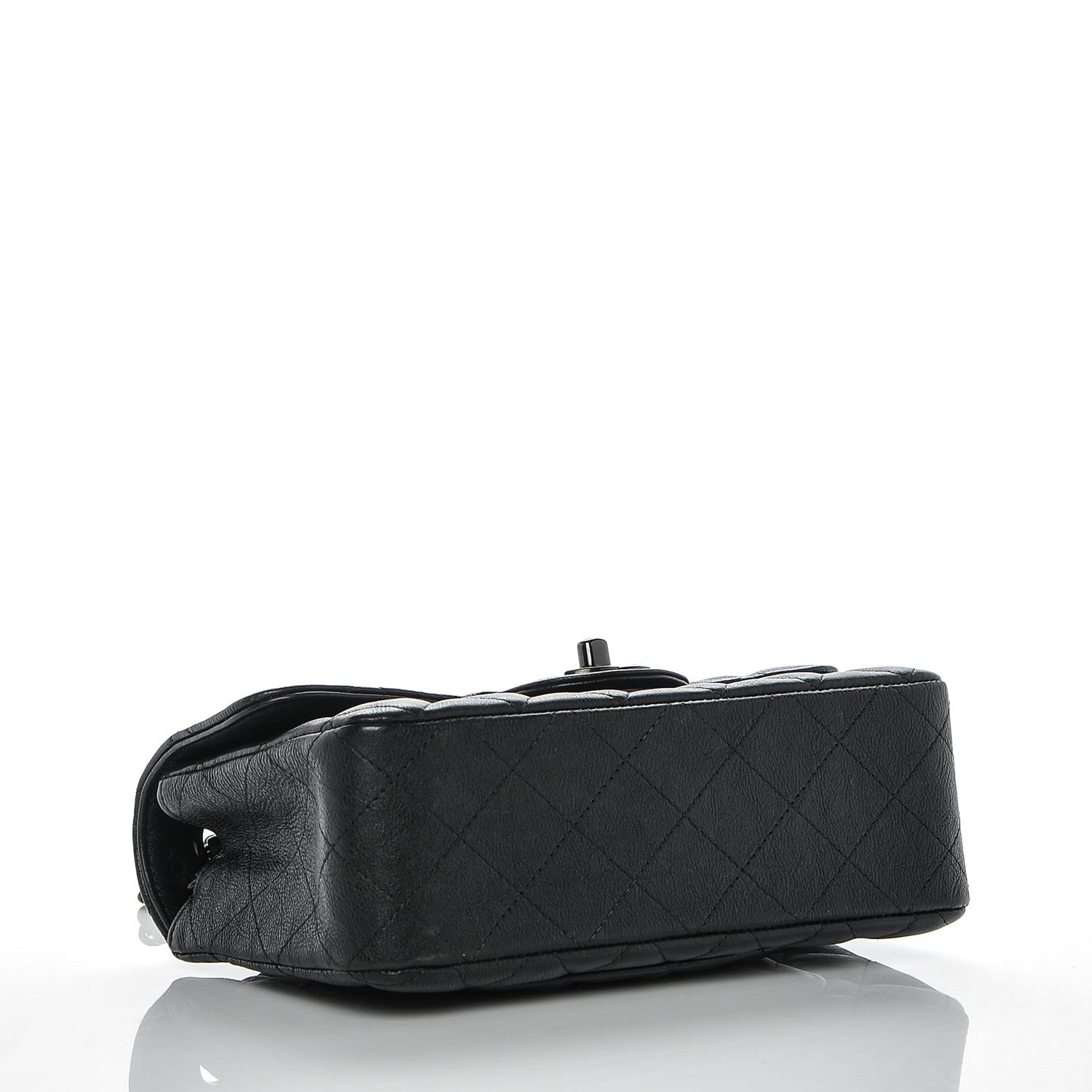 Chanel Crumpled Calfskin Quilted Mini Rectangular Flap So Black 4 of 8