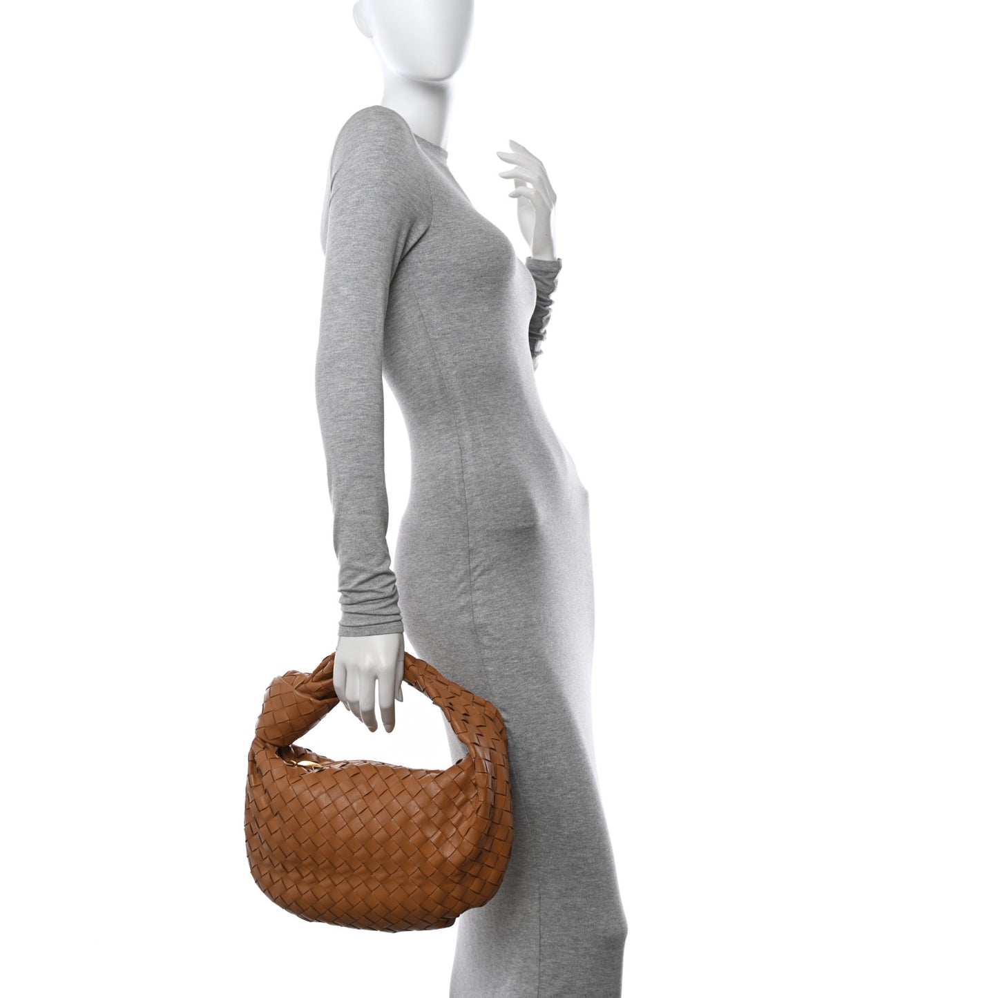 Nappa Intrecciato Teen Jodie Hobo Caramel