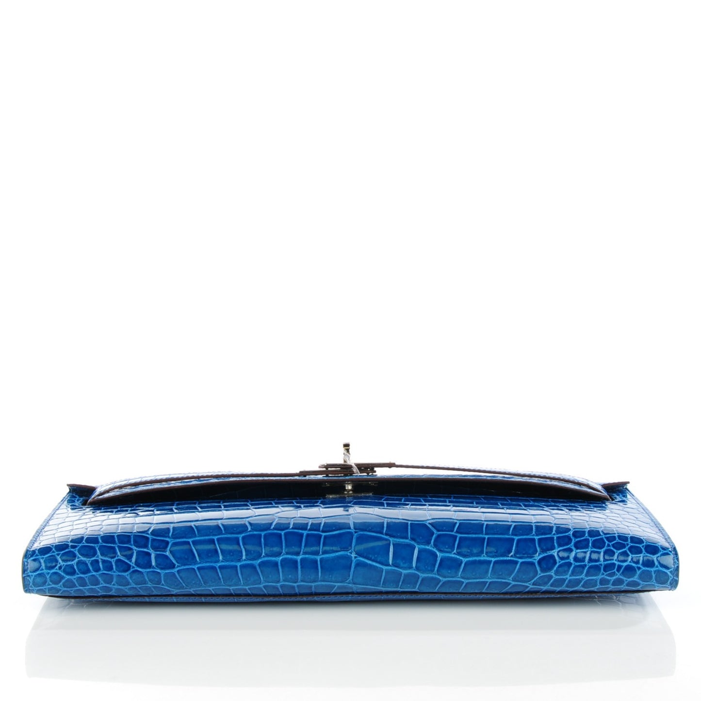 Shiny Niloticus Crocodile Kelly Cut Pochette Mykonos