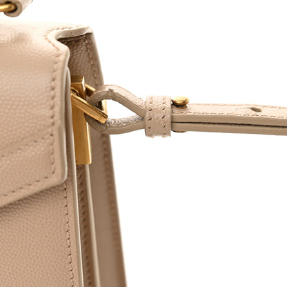Saint Laurent Grain de Poudre Mini Classic Monogram Cassandra Top Handle Beige 13 of 13