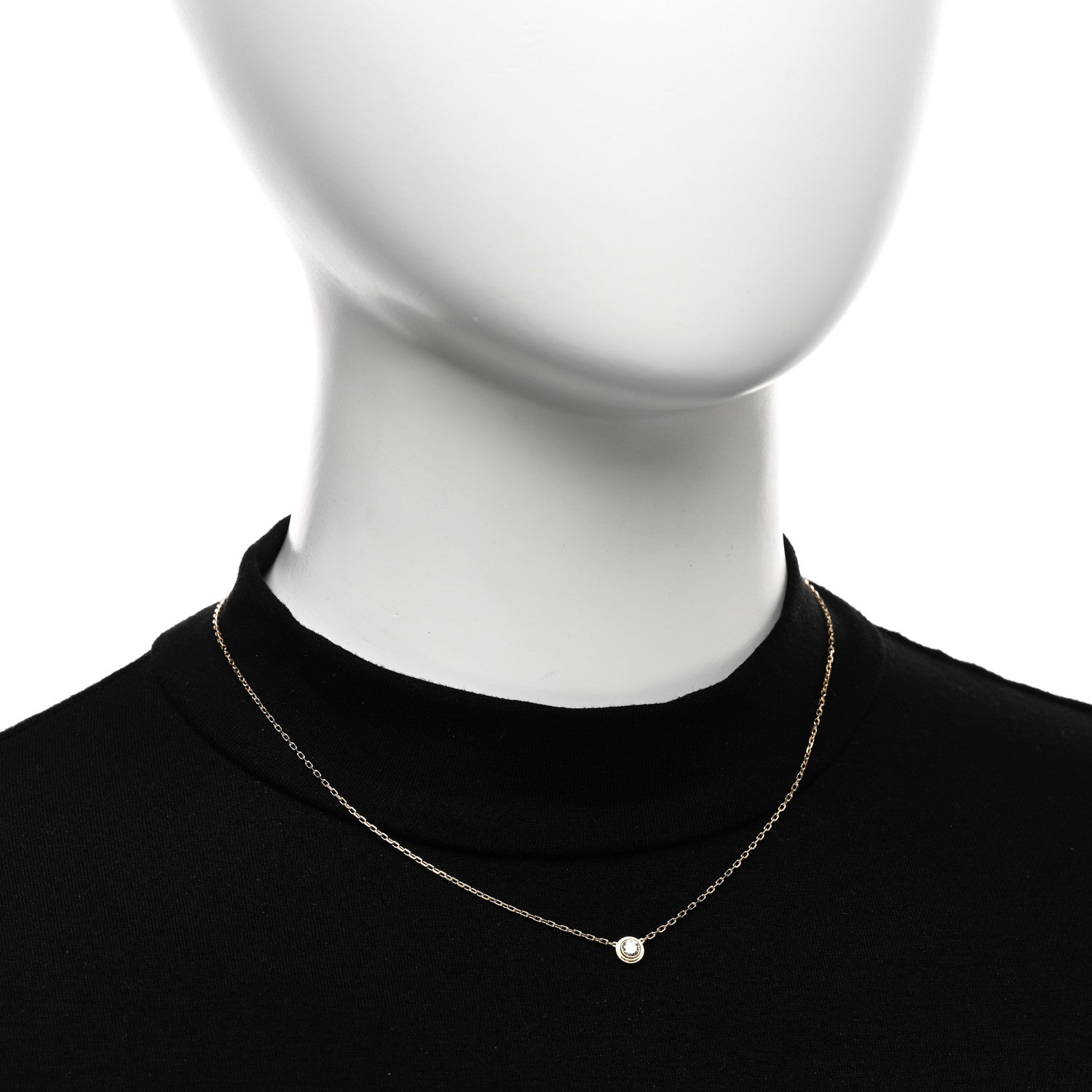 Cartier 18K Yellow Gold Diamond LM D'Amour Pendant Necklace 2 of 5