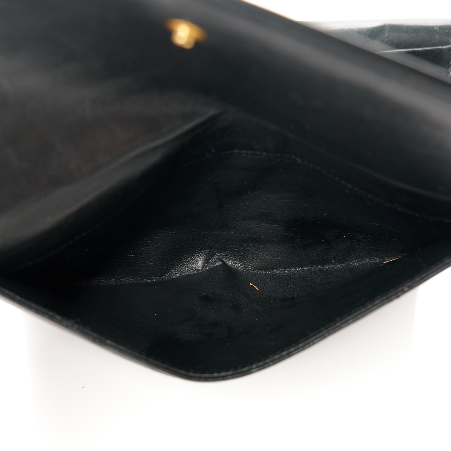 Lambskin Matelasse Chevron Monogram Sulpice Chain Wallet Black