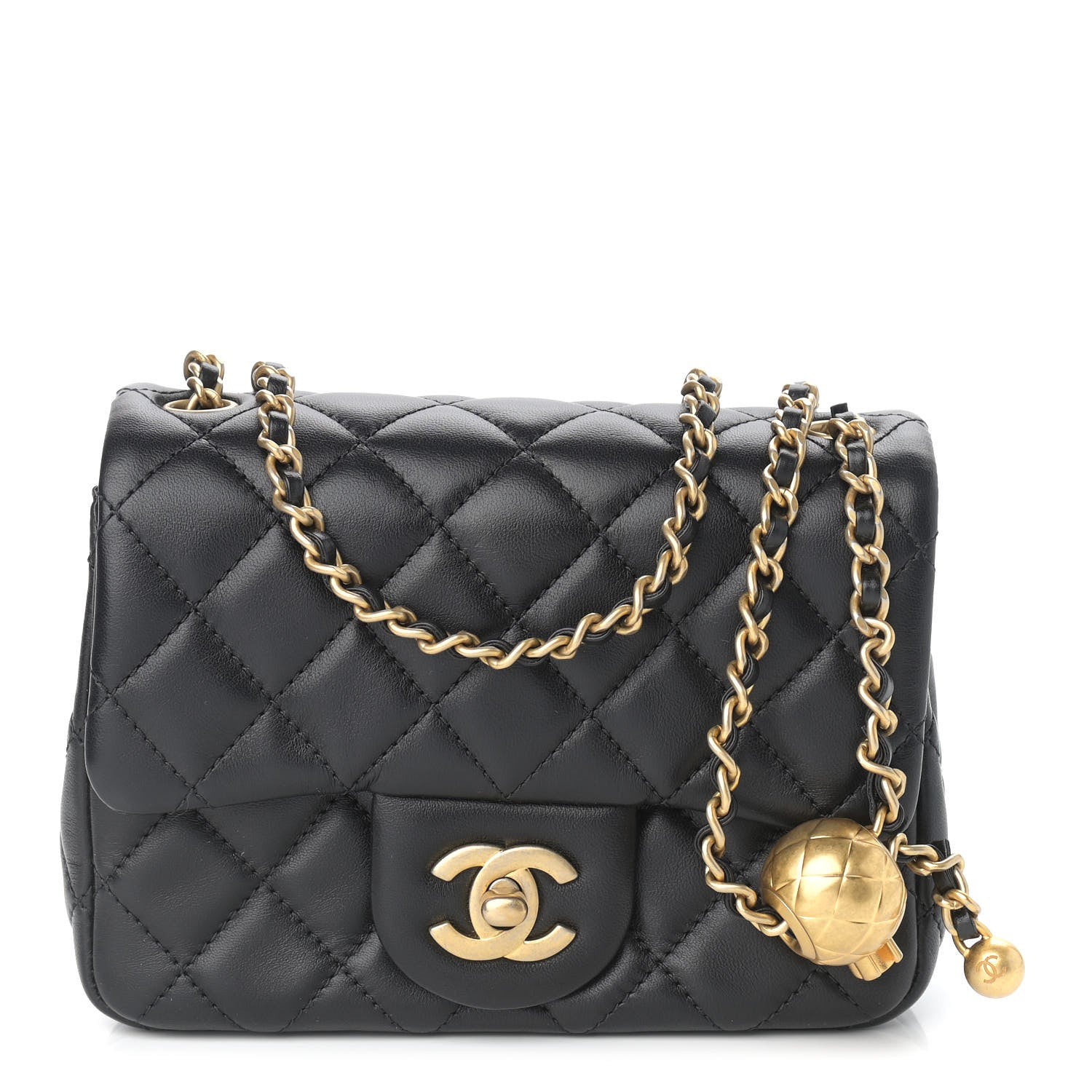 Chanel Lambskin Quilted Mini Pearl Crush Flap Black 1 of 9