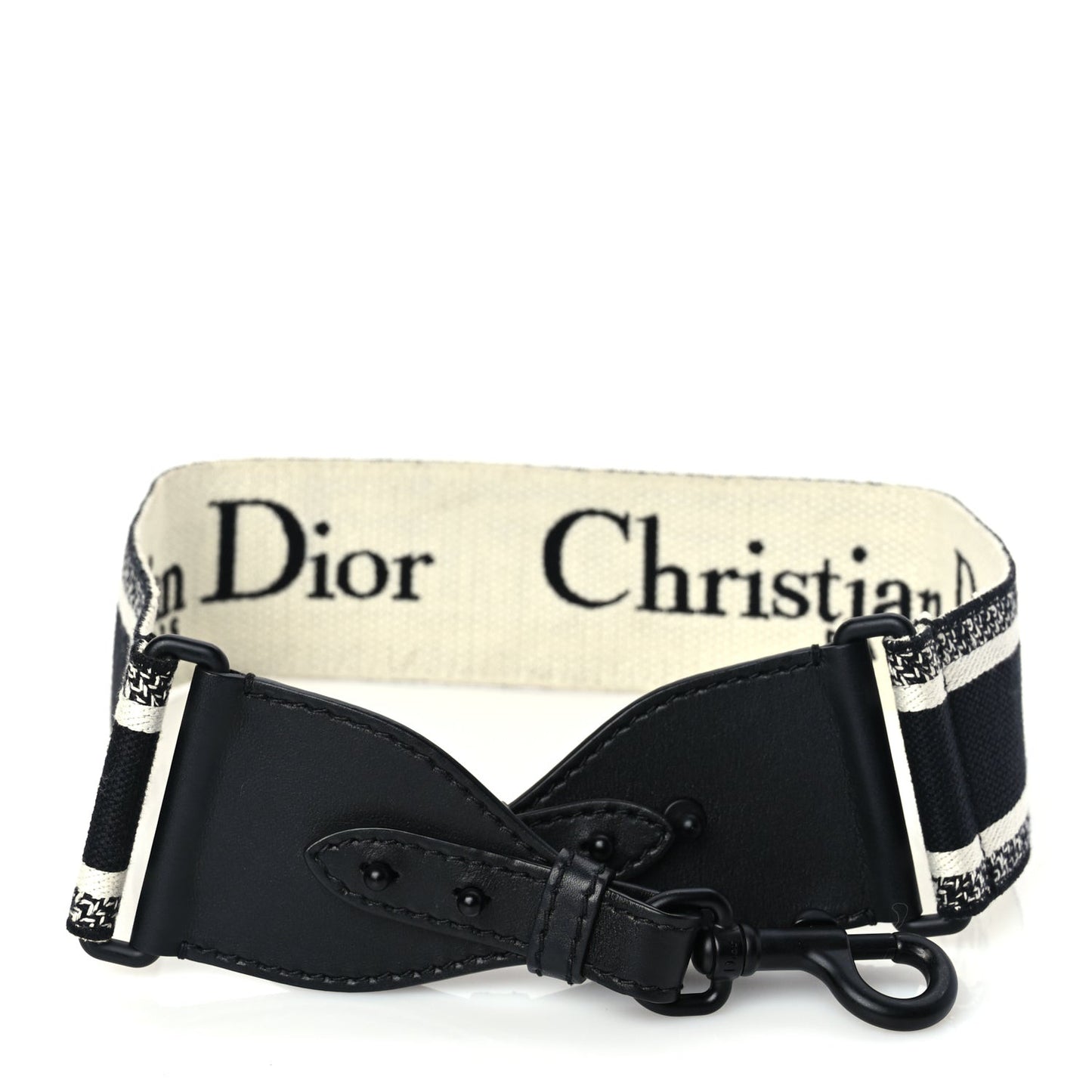 Canvas Embroidered Shoulder Strap Black Ultramatte