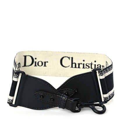 Christian Dior Canvas Embroidered Shoulder Strap Black Ultramatte 2 of 6