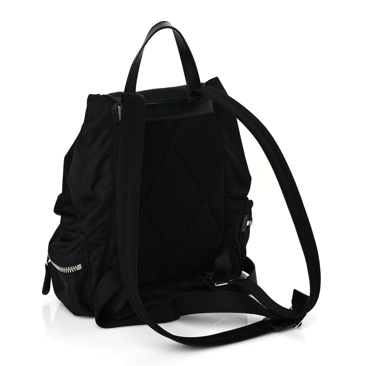 Nylon Logo Print Medium Rucksack Backpack Black