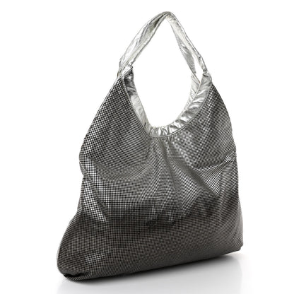 Chanel Metallic Perforated Lambskin Hollywood Hobo Silver 2 of 11
