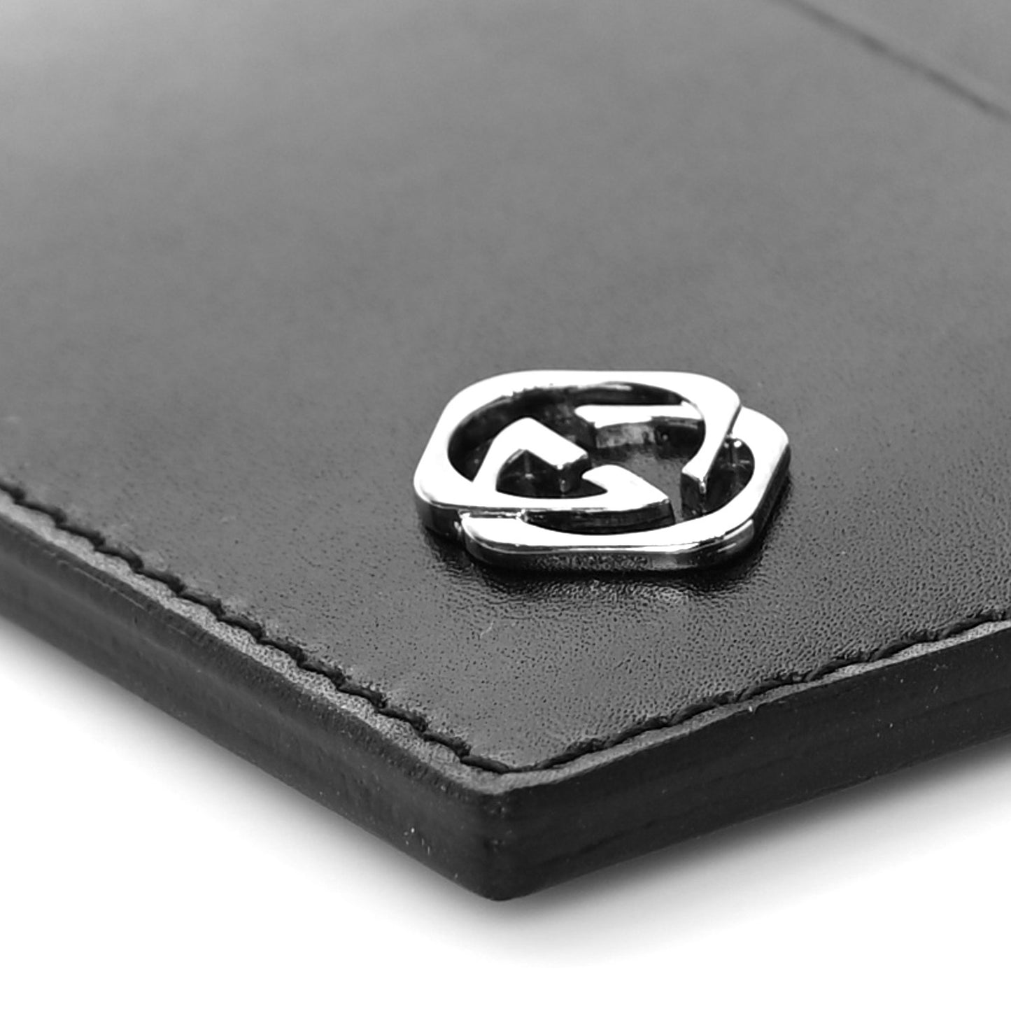 Calfskin GG Card Holder Black