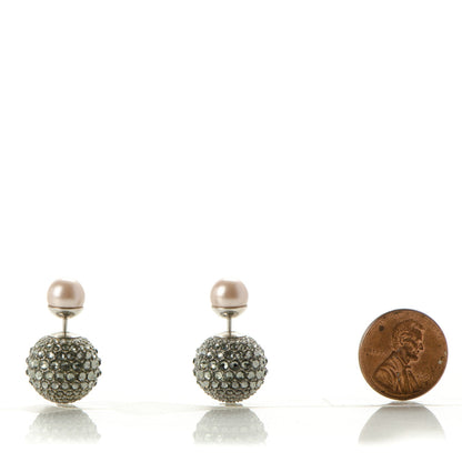 Christian Dior Crystal Mise En Dior Tribal Earrings Grey Pink 2 of 6