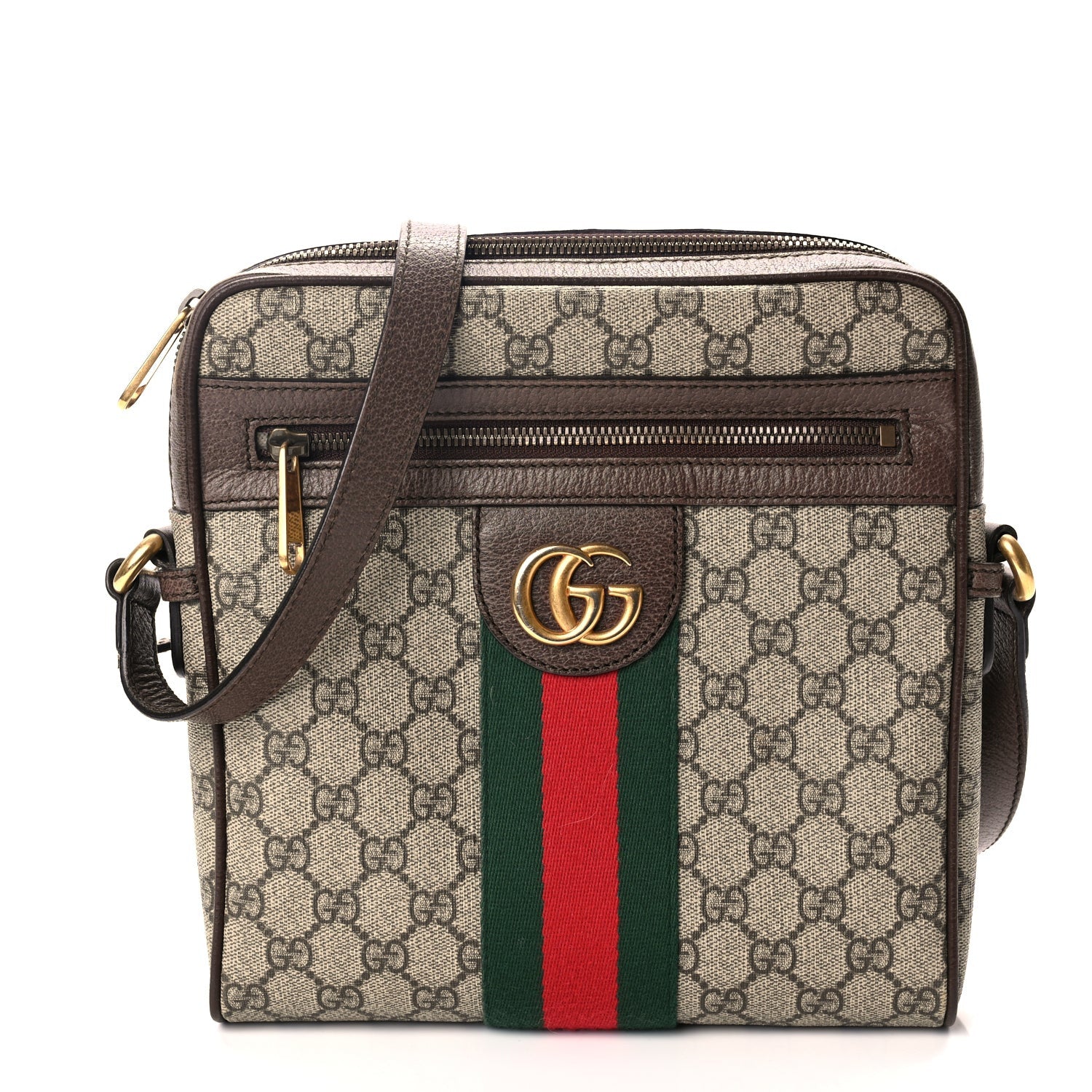 Gucci GG Supreme Monogram Web Small Ophidia Messenger Bag Brown 1 of 9