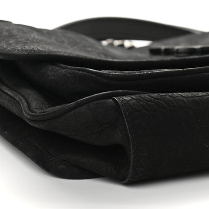 Saint Laurent Nubuck Crocodile Embossed Monogram Medium Niki Chain Satchel Black 7 of 9