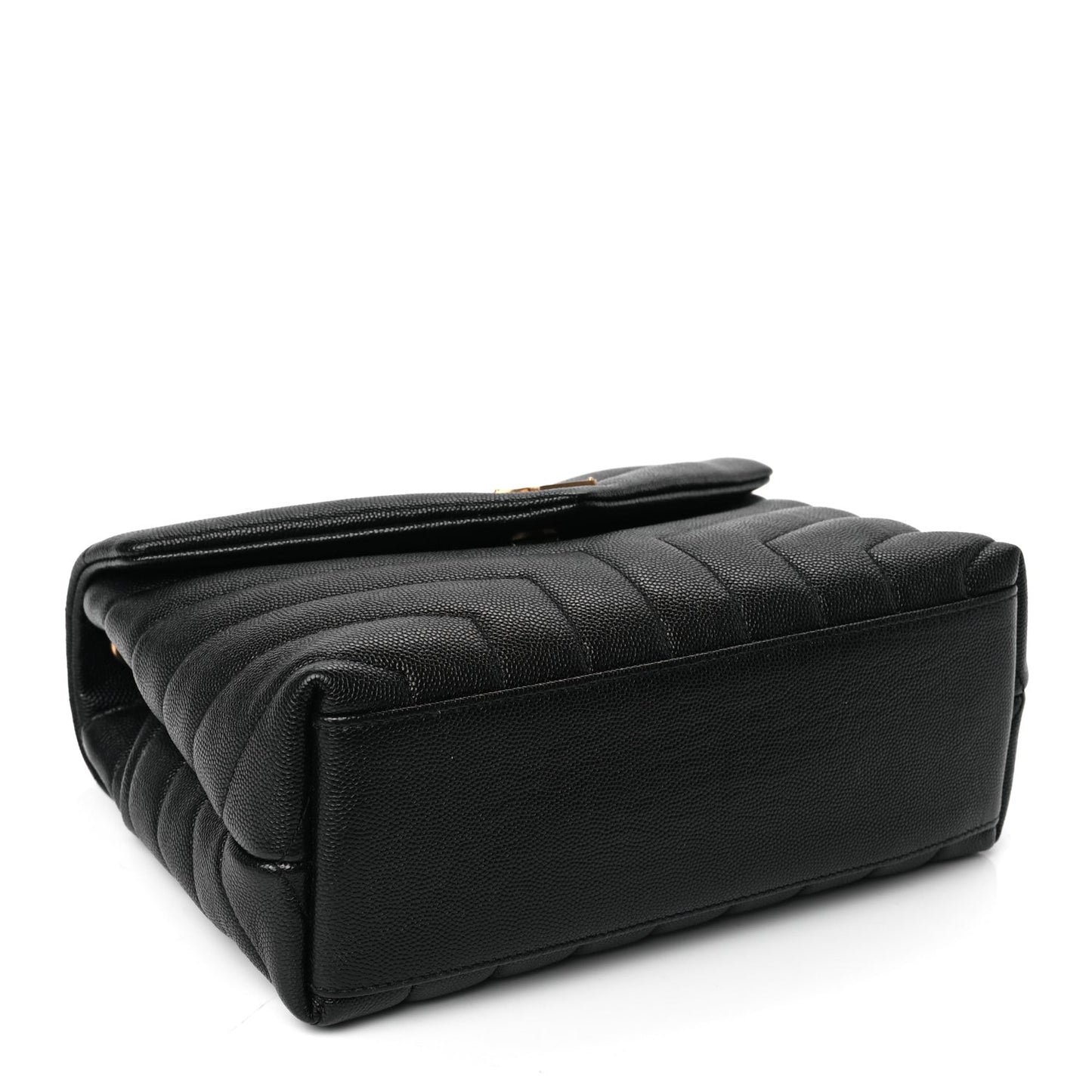 Grain de Poudre Calfskin Y Quilted Monogram Small Loulou Chain Satchel Black