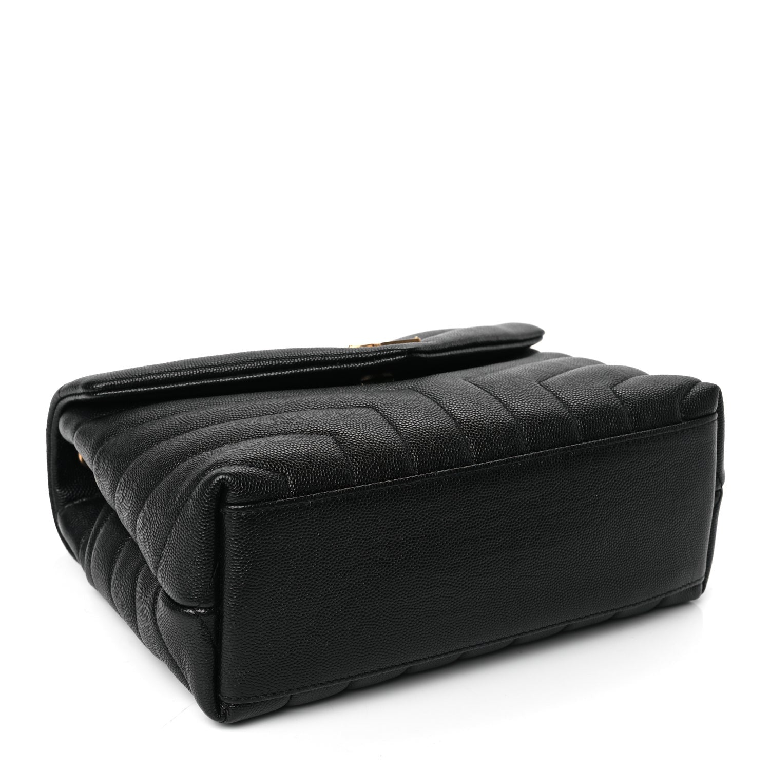Saint Laurent Grain de Poudre Calfskin Y Quilted Monogram Small Loulou Chain Satchel Black 3 of 9