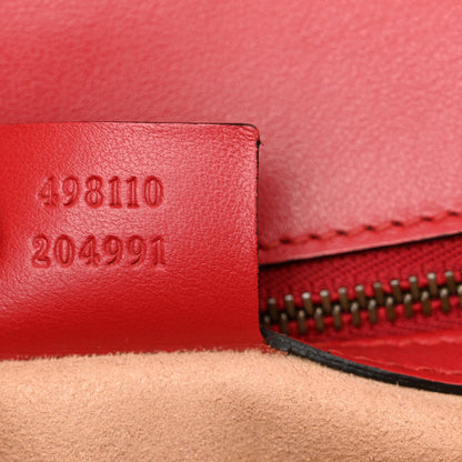 Gucci Calfskin Matelasse Small GG Marmont Top Handle Shoulder Bag Hibiscus Red 7 of 7