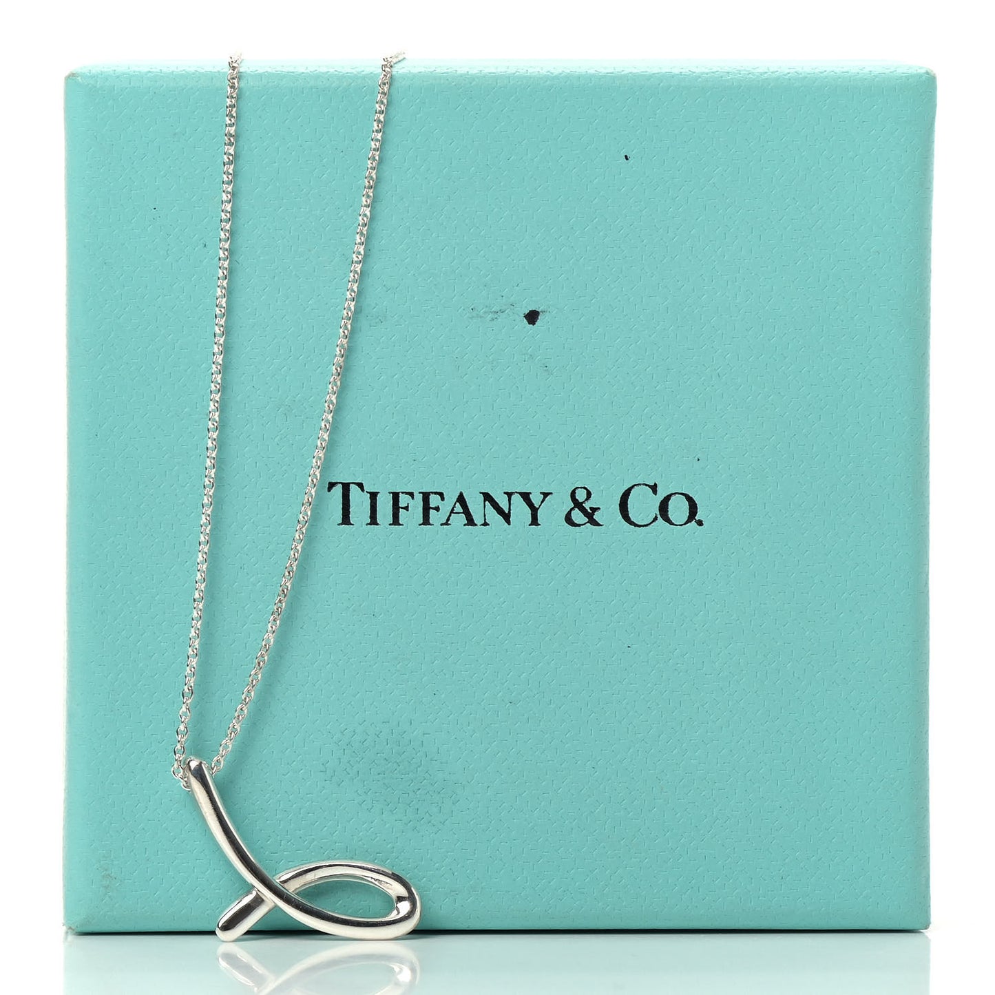 Sterling Silver Elsa Peretti Letter J Pendant Necklace