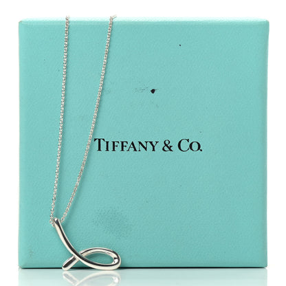Tiffany Sterling Silver Elsa Peretti Letter J Pendant Necklace 8 of 8