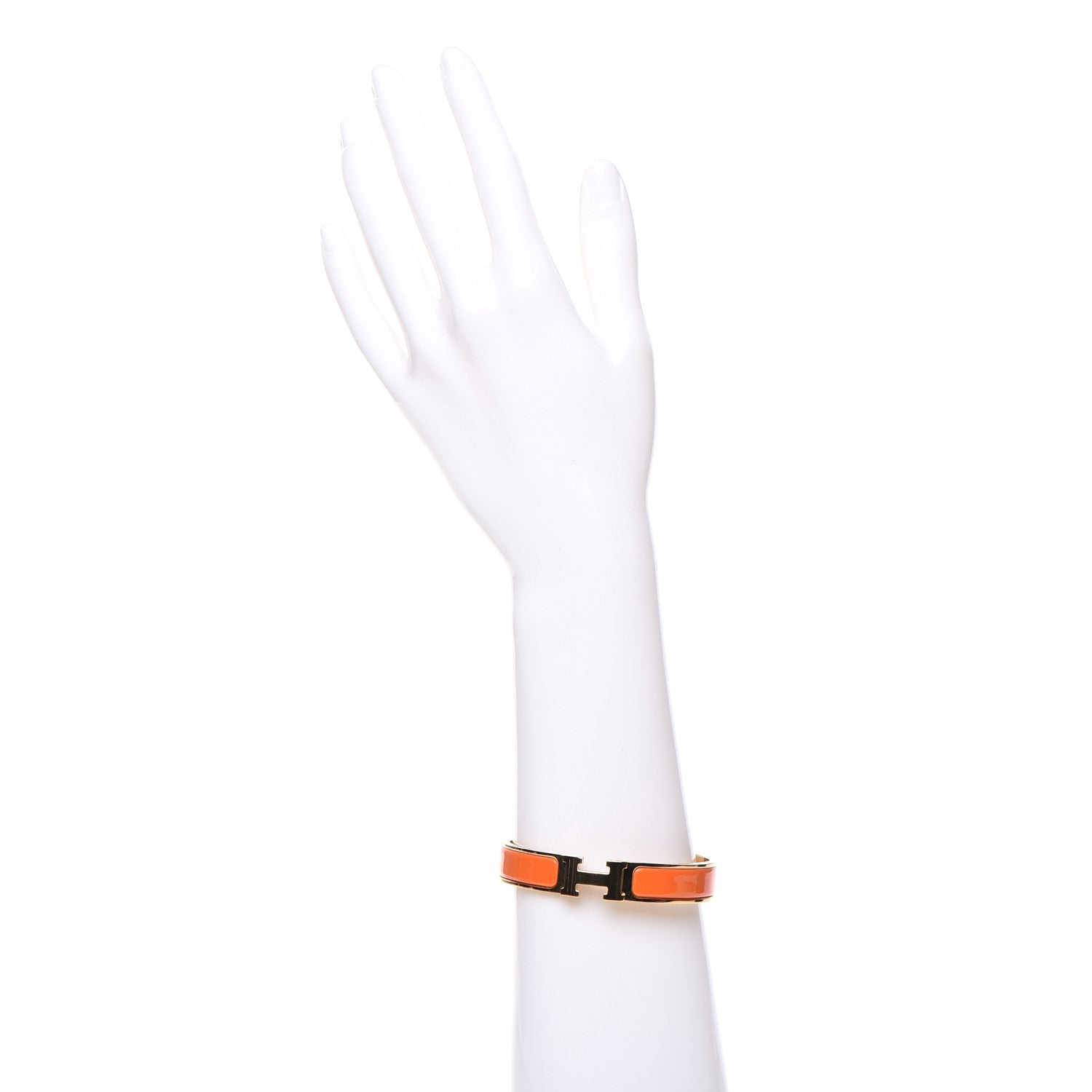 Hermes Enamel Narrow Clic Clac H Bracelet GM Orange 2 of 6
