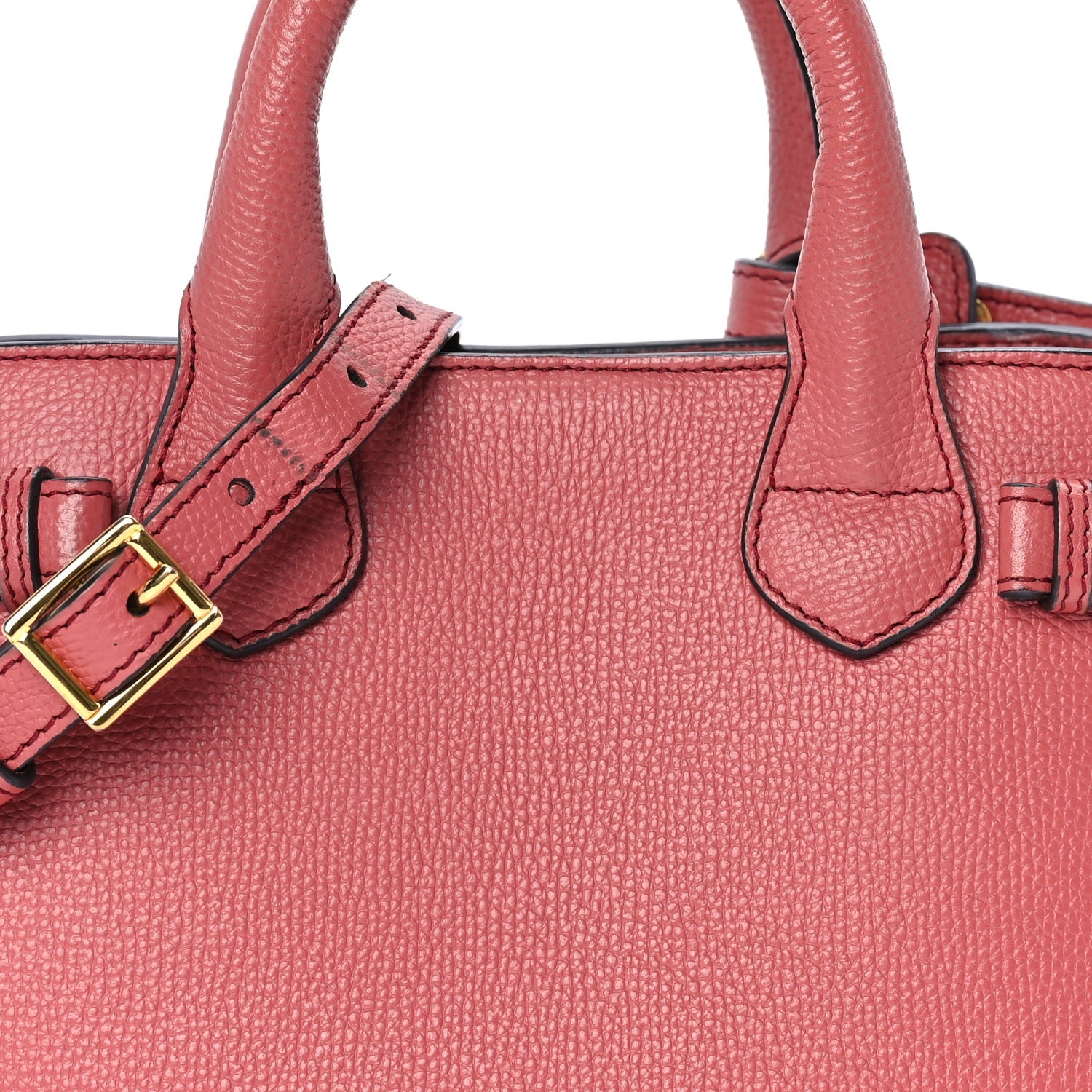 Burberry Grainy Calfskin House Check Small Banner Tote Cinnamon Red 6 of 7