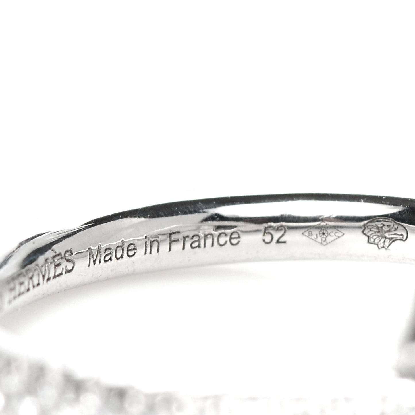 18K White Gold Pave Diamond PM Echappee Ring 52 6