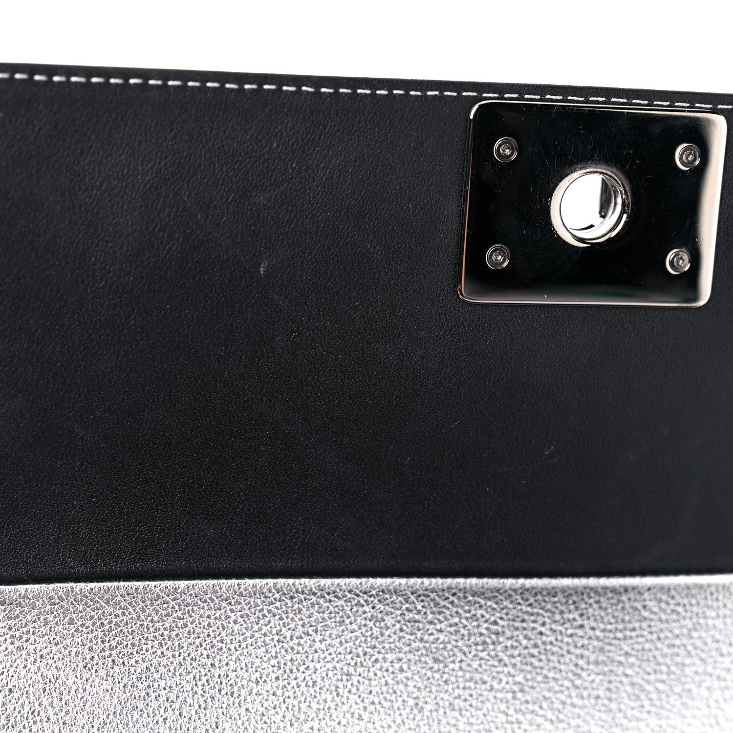 Chanel Metallic Goatskin Calfskin Medium Boy Flap Silver Black 11 of 15