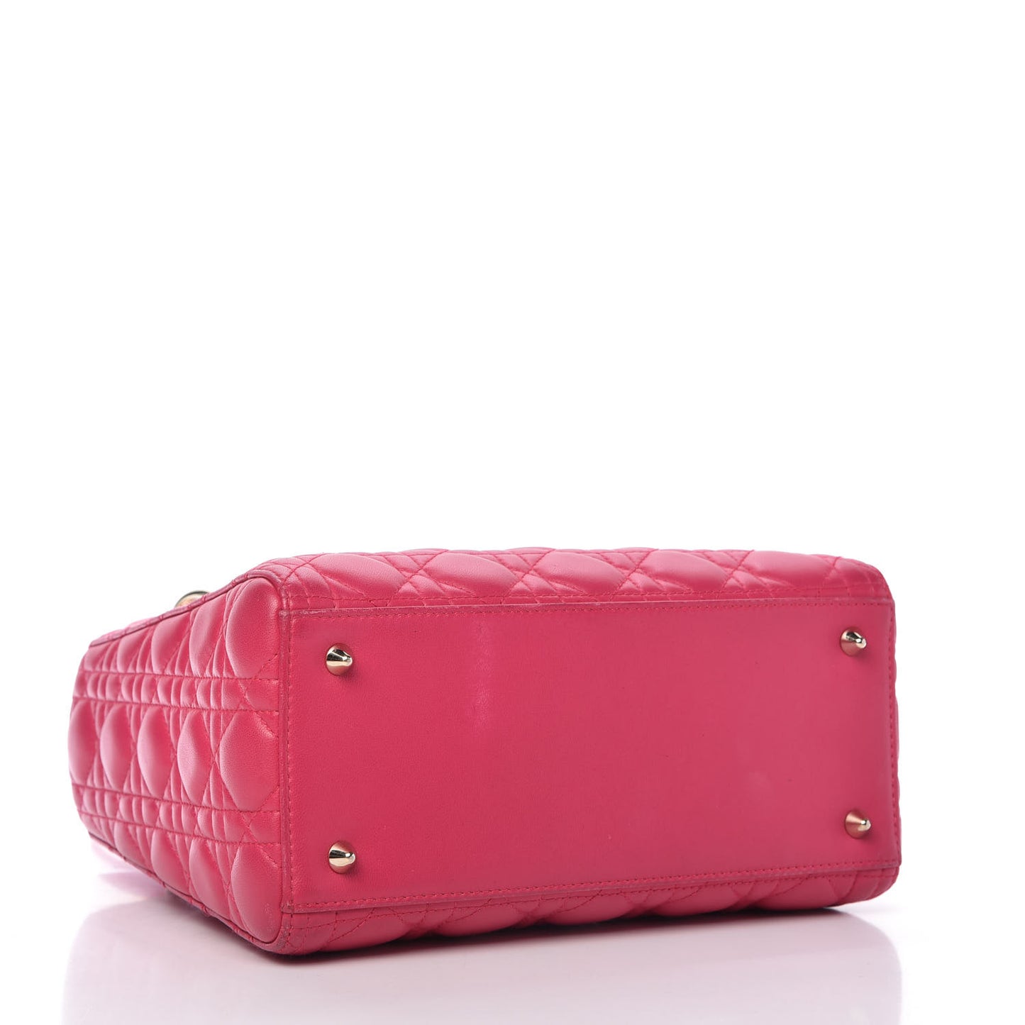 Lambskin Cannage Medium Lady Dior Fuchsia