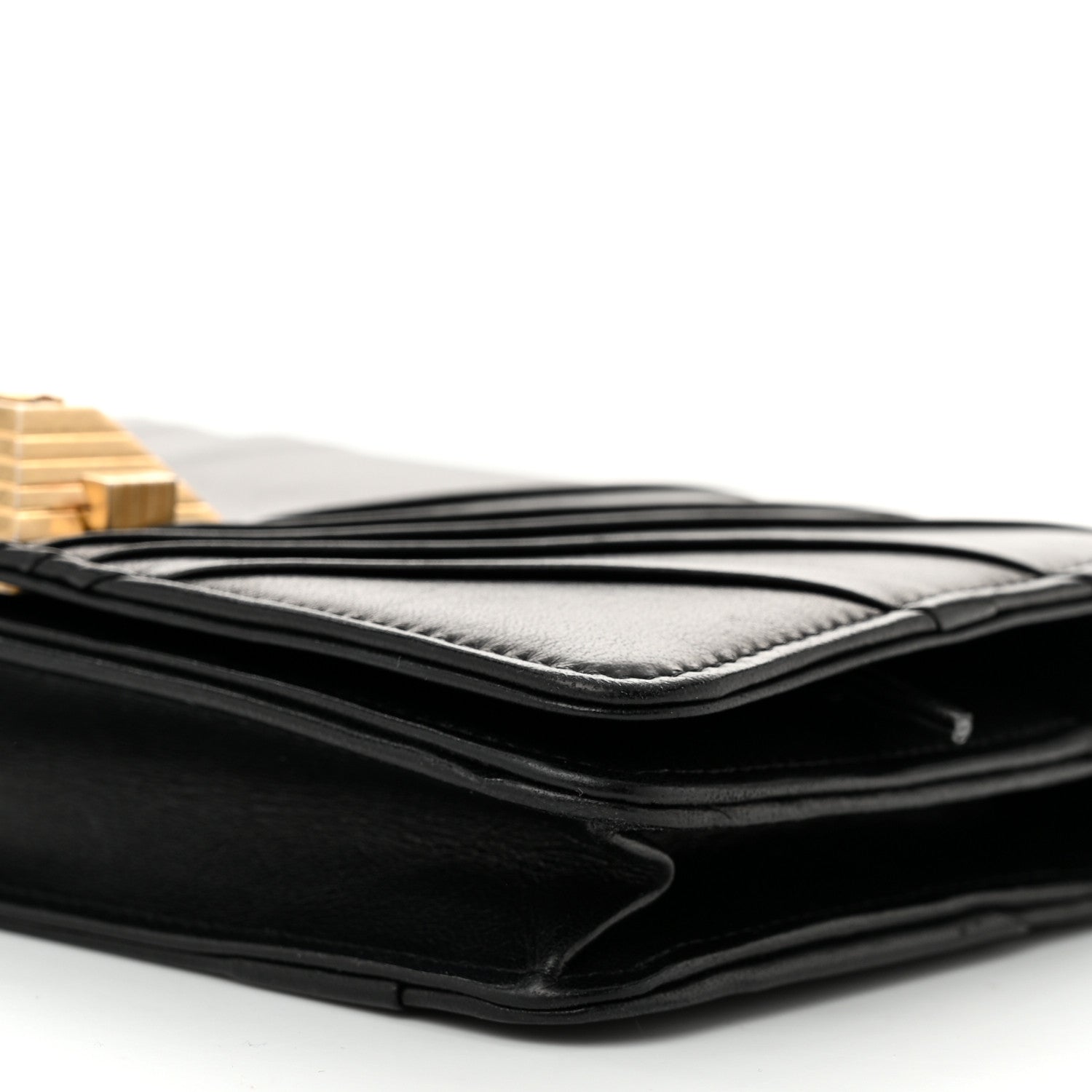 Chanel Lambskin Pyramid Wallet On Chain WOC Black 10 of 11