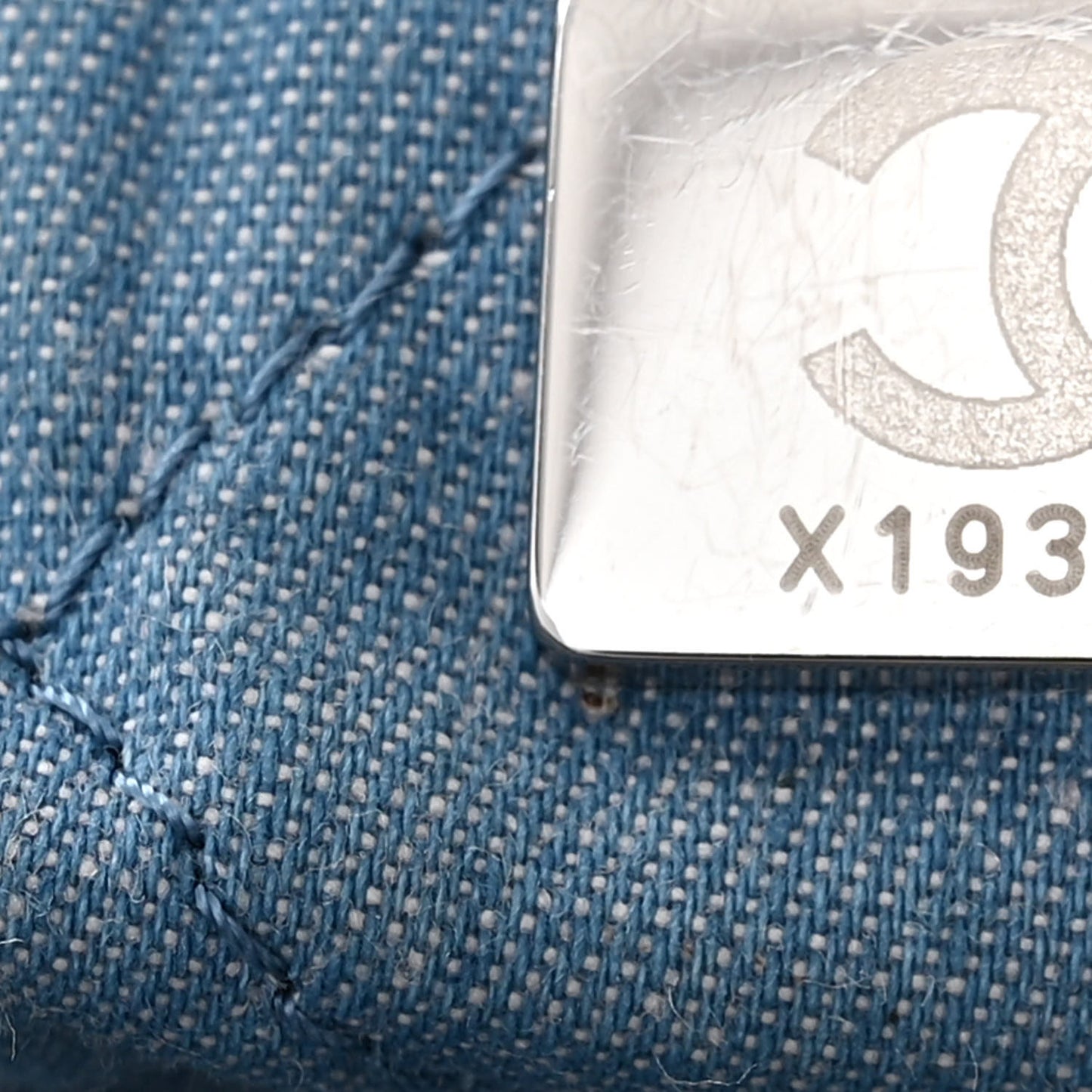 Denim Quilted Small Chanel 22 Blue