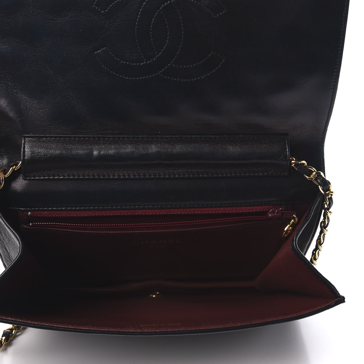 Chanel Lambskin Quilted Wallet On Chain WOC Black 7 of 9