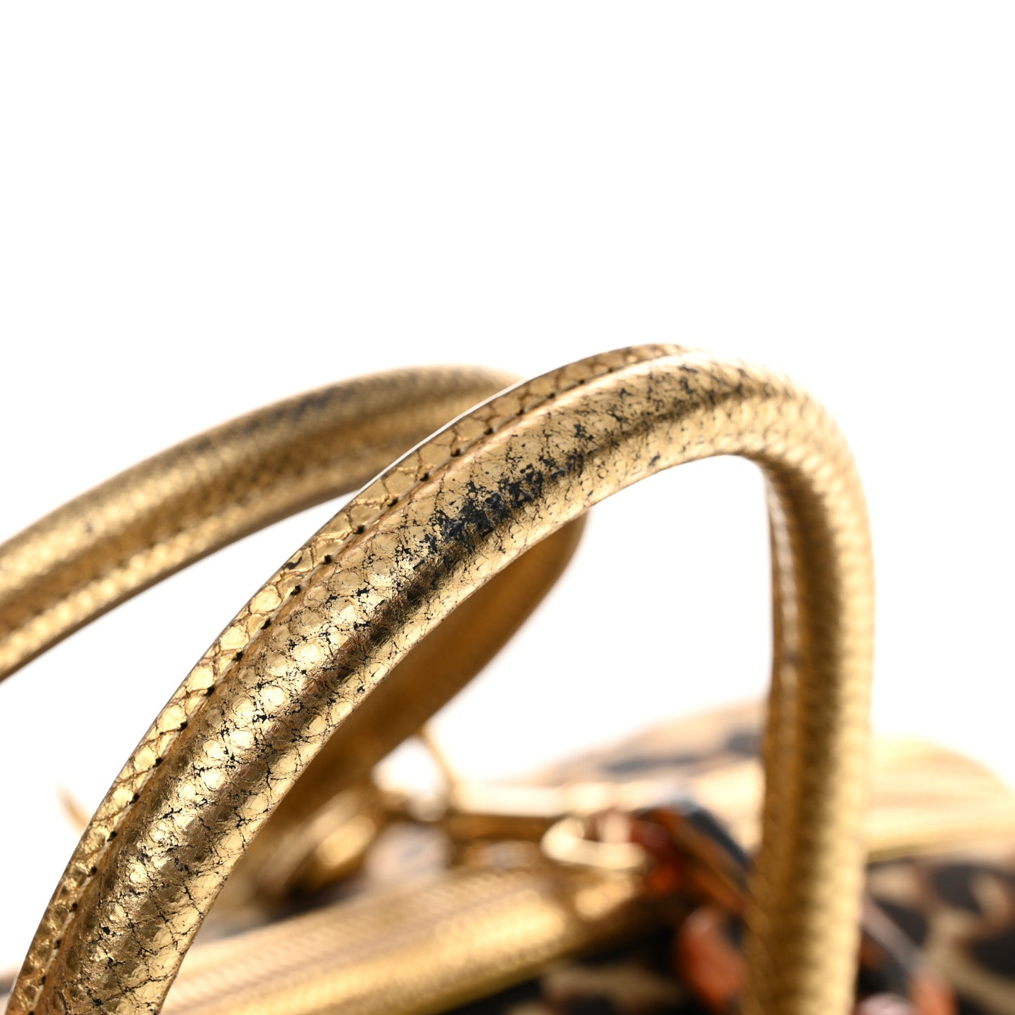 Monogram Leopard Pleated Steamer Bag