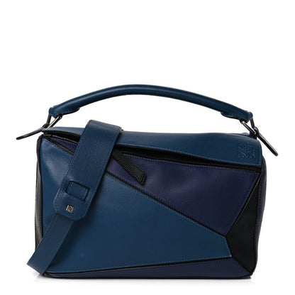 Loewe Calfskin Colorblock Medium Puzzle Bag Blue 1 of 9