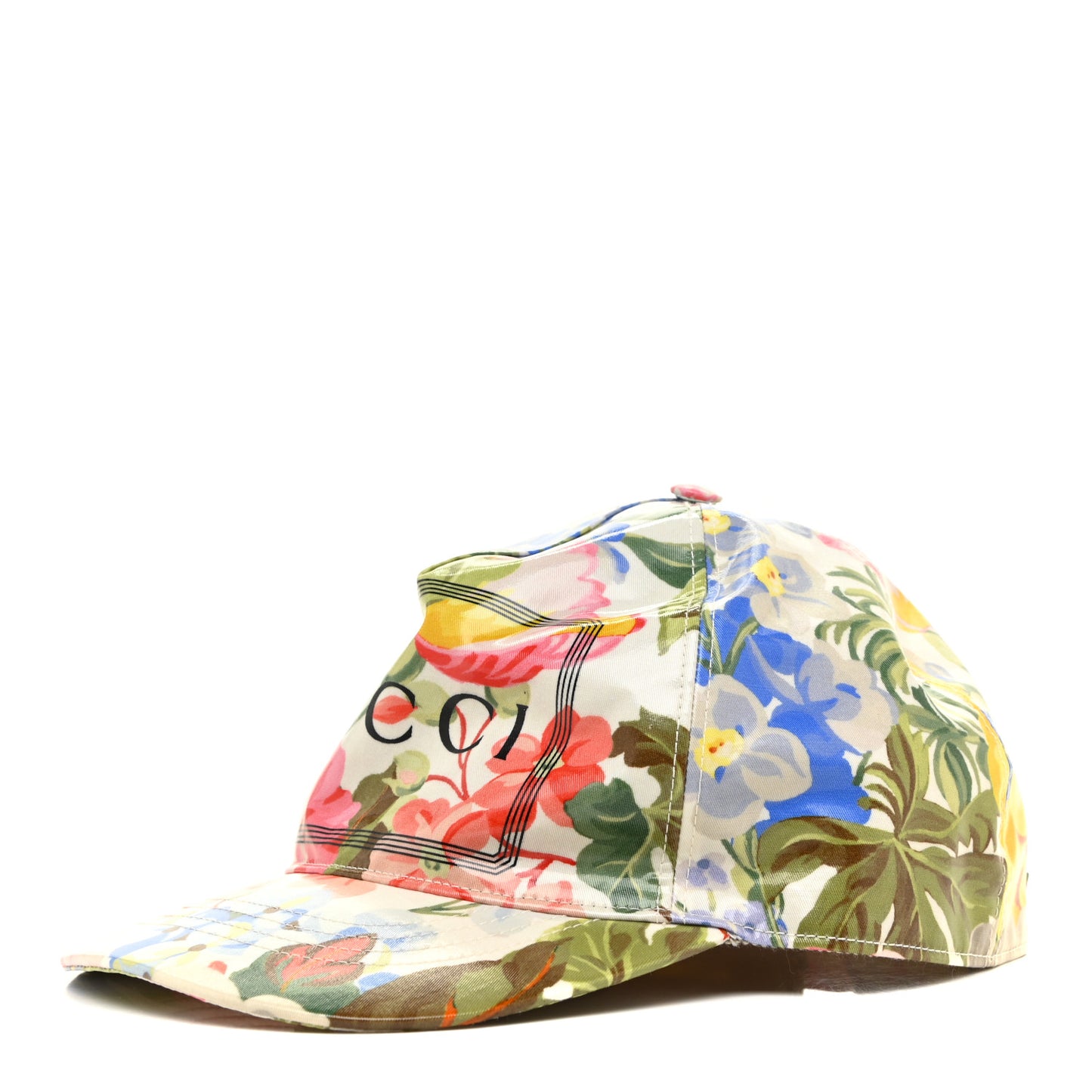 Crystal Floral Print Logo Baseball Hat L Multicolor