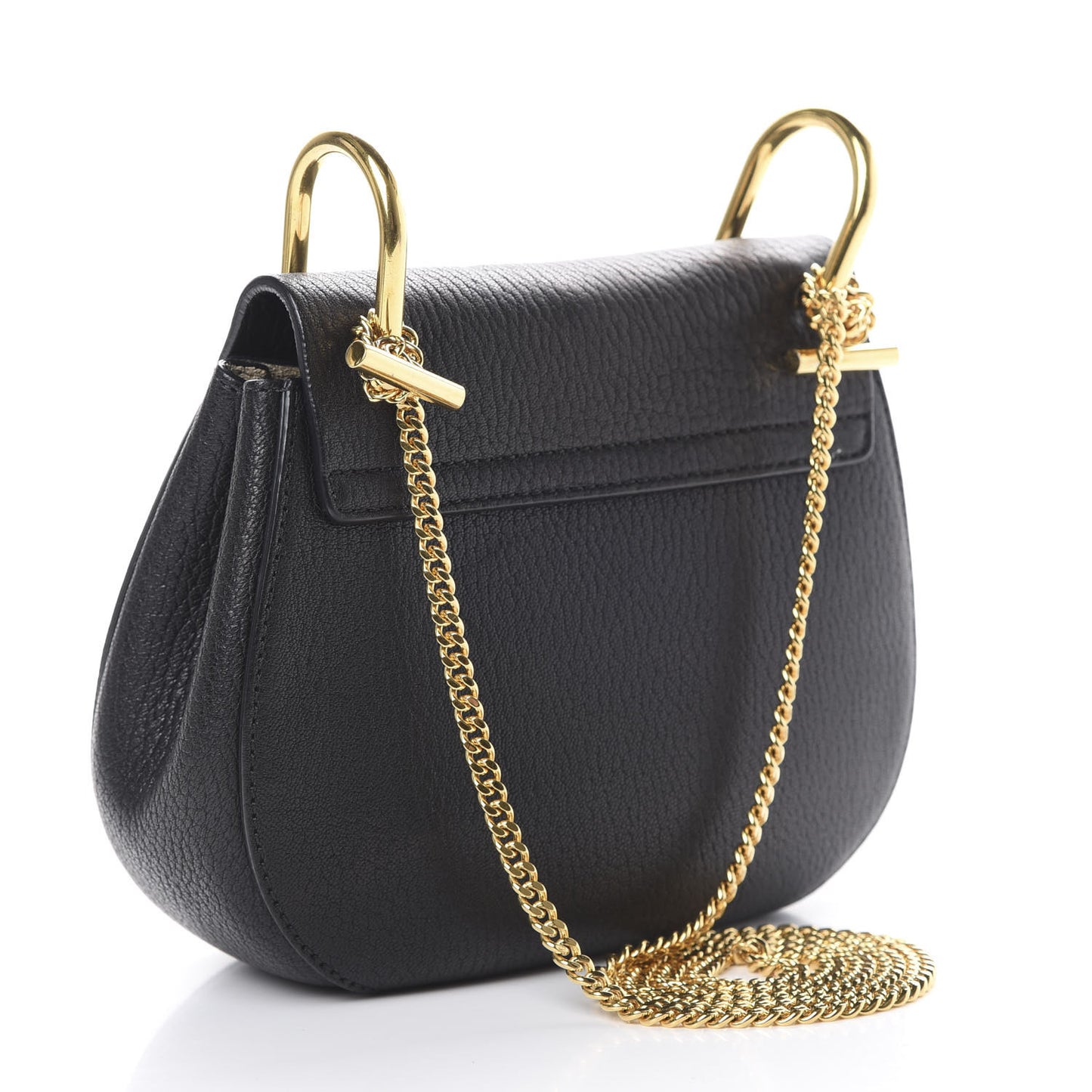 Grained Lambskin Mini Drew Shoulder Bag Black
