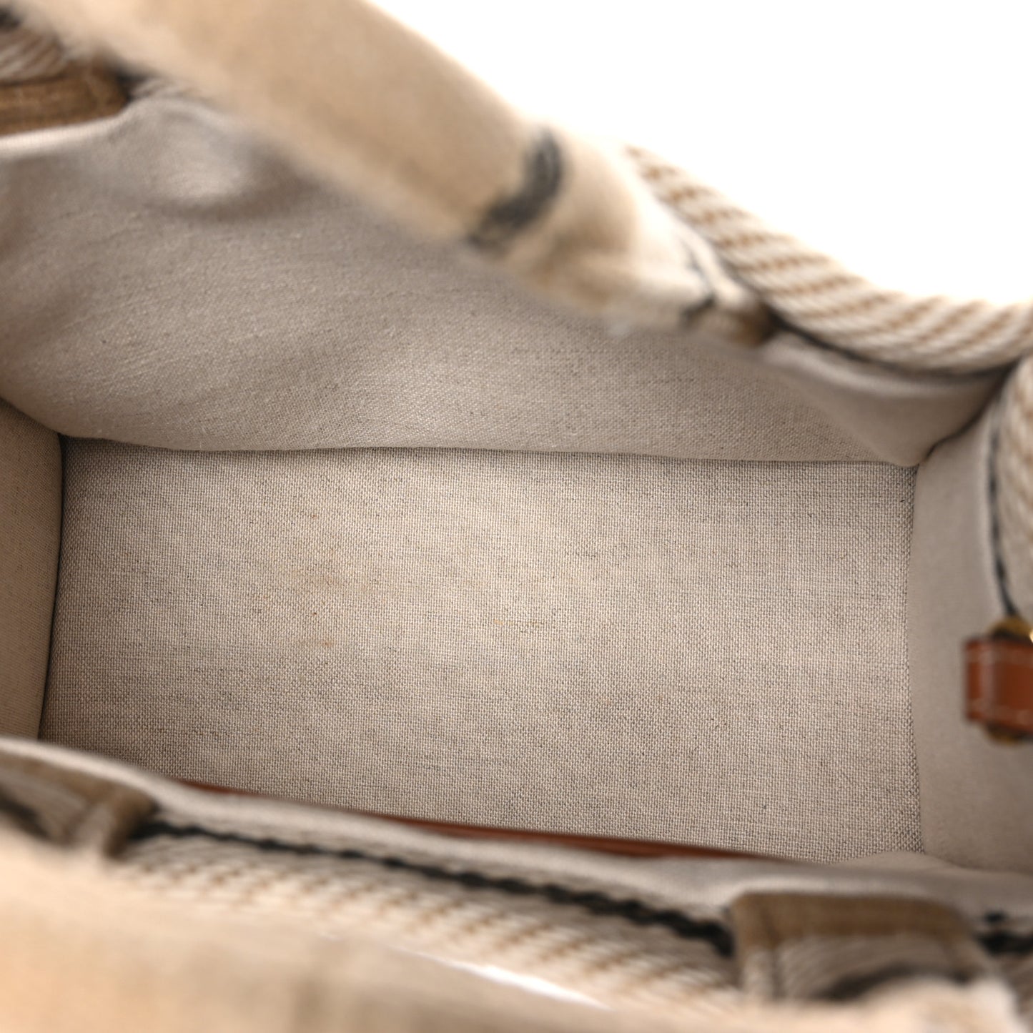 Stripe Triomphe Small Cabas Beige Black