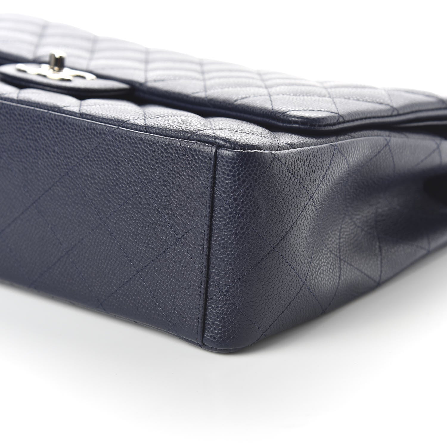 Chanel Caviar Quilted Maxi Double Flap Navy Blue 7 of 10