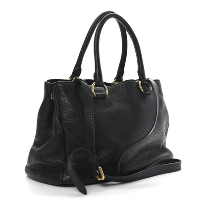 Prada Vitello Daino Tote Black 3 of 7