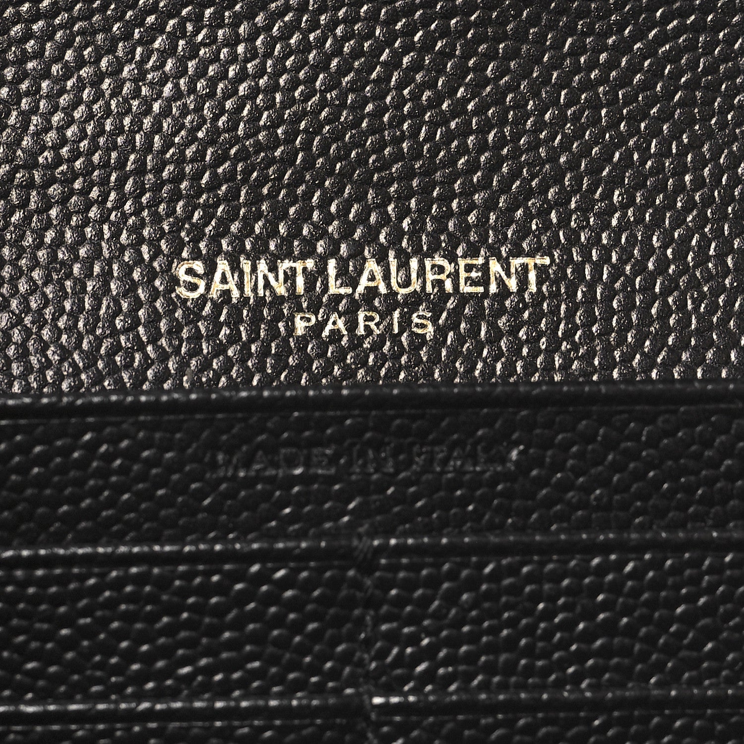 Saint Laurent Grain De Poudre Matelasse Chevron Monogram Flap Wallet Black 6 of 9
