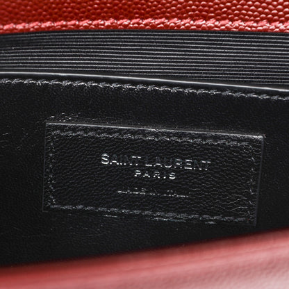 Saint Laurent Grain De Poudre Medium Monogram Kate Satchel Dark Red 6 of 6