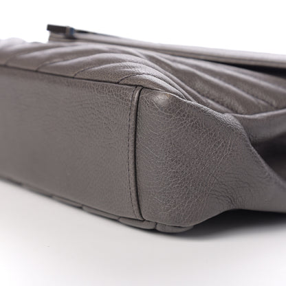 Saint Laurent Sheepskin Matelasse Chevron Monogram Medium College Bag Light Coal 8 of 10