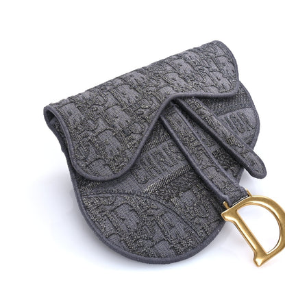 Christian Dior Oblique Embroidered Saddle Belt Pouch  Grey 7 of 7