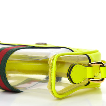 Gucci Vinyl Web Mini Ophidia Transparent Shoulder Bag Yellow Fluo 7 of 10